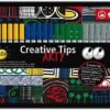 Stabilo creative tips scatola in metallo da 30pz. versione classic (carminio, giallo, verde smeraldo, blu oltremare, grigio e nero)