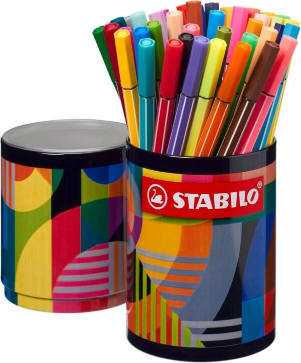 Stabilo pen 68 barattolo di metallo arty da 45 colori assortiti