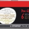 STABILO Pen 68 metallic scatola metallo da 6 pz. in 5 colori ass